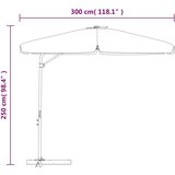  Vrtni suncobran s čeličnom šipkom 300 x 250 cm antracit | shoptok.hr