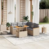 vidaXL 6-dijelni set vrtnih sofa s jastucima bež od poliratana | shoptok.hr