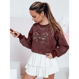 DStreet Bluza damska krótka oversize z motywem tie-dye DENVIS bordowa Cene