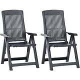 Maison Chic Nastavljivi vrtni stoli - Stol za vrt 2 kosa plastika antracitne barve JS53, (21879081) | Shoptok.si