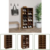 The Living Store Stojalo za čevlje rjav hrast 54x34x100,5 cm inženirski les - Regal Za Čevlje, (21744474) Cene