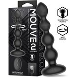 INTOYOU Mouve Waving Vibrating Anal Plug with Remote Control 2 Motors Black Cene