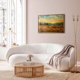  Plakat Impressionistic fields - painted golden landscape with fields of grain 90x60 Zlatni okvir | shoptok.hr