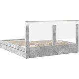 vidaXL Konstrukcija postelje s predalom Betonsko siva 200 x 200 cm | Shoptok.si
