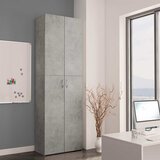  Uredski ormarić boja betona 60 x 32 x 190 cm konstruirano drvo | shoptok.hr