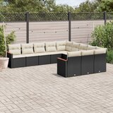 vidaXL 11-dijelni set vrtnih sofa od poliratana s jastucima crni | shoptok.hr
