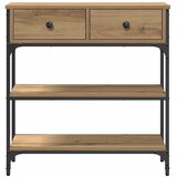  Konzolna stolica s ladicama Umjetnički hrast 72,5 x 25 x 75 cm | shoptok.hr