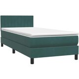 Maison Chic Box spring postelja - Vzmetna postelja z vzmetnico temno zelena 80x220 cm žamet SL24723, (21890297) Cene