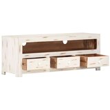 TV ormarić od masivnog drva bagrema 110 x 30 x 40 cm bijeli | shoptok.hr