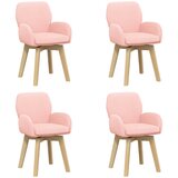 vidaXL Okretne blagovaonske stolice 4 kom. Bouclé Ružičasta - Ružičasta 4 | shoptok.hr