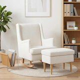 Fotelja s footstoolom 2 kom. Krem Bouclé 60 x 79 x 87,5 cm | shoptok.hr