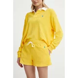 Polo Ralph Lauren Kratke hlače ženske, rumena barva, 211936222