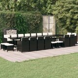  21-dijelni vrtni blagovaonski set s jastucima poliratan crni | shoptok.hr