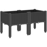  Vrtna sadilica s nogama crna 80 x 40 x 42 cm PP | Eponuda.com