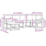  Set vanjskih sofa 6 kom. Prirodna i svijetlo siva Smeđa 251 x 128,5 x 73 cm | shoptok.hr