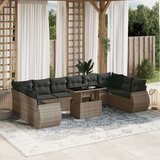 vidaXL 11-dijelni set vrtnih sofa od poliratana s jastucima sivi | shoptok.hr