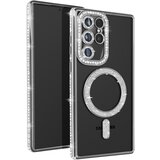 AVIZAR Diamantno ohišje za Samsung Galaxy S23 Ultra MagSafe Contour Strass, Srebrna, (5000016891) | Shoptok.si
