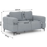Ropez Prljavo plava sofa 154 cm Helio – | shoptok.hr