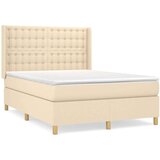  Box spring postelja z vzmetnico krem 140x200 cm blago, (20894869) | Shoptok.si