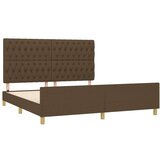  Posteljni okvir z vzglavjem temno rjav 180x200 cm blago, (20903477) | Shoptok.si