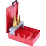 Ks Tools Komplet stopenjskih svedrov HSS TiN, trdna kaseta iz jeklene pločevine, 3 kosi, 4 - 30 mm | Shoptok.si