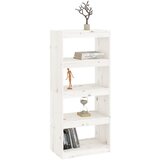 Ormarić za knjige / pregrada bijeli 60x30x135,5 cm od borovine | shoptok.hr