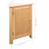  Kotna omarica 59x45x80 cm trdna hrastovina, (20706049) | Shoptok.si
