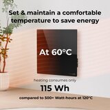 Aeno pametni električni infracrveni panel 500W, tajmer/termostat, wi-fi, crni | Eponuda.com