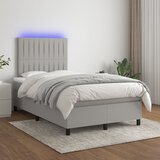  box spring s madracem LED svjetlosivi 120x200 cm tkanina | shoptok.hr