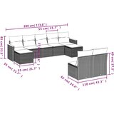  9-dijelni set vrtnih sofa s jastucima crni od poliratana | shoptok.hr