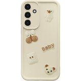 AVIZAR Ovitek za Galaxy S25 / S24 s 3D Kawaii Medvedki in Dvignjenim Robom, Bež, (5000274043) | Shoptok.si