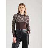 Guess Pulover 'LISE' čokolada / bijela | shoptok.hr