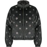 Guess Puhovke AMALIA ALLOVER PEONY PUFFER JACKET Črna Cene
