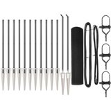 vidaXL set stebrov za ograjo set 2 siv, črn kovina, plastika 25 x 0.5 m | Shoptok.si
