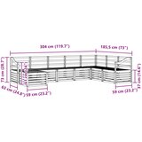  Set vanjskih sofa 8 kom. Prirodna Smeđa 304 x 185,5 x 73 cm | Shoptok.si