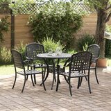  Vrtni set za objed 5 pcs Crna Aluminij | shoptok.hr
