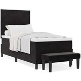 Box Spring Krevet s madracem i klupom Crni 100x200 cm Baršun | shoptok.hr
