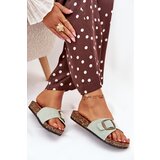 Boto Women's sandals with buckle on cork platform mint Zavira Cene
