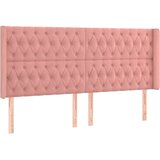  LED uzglavlje ružičasto 203x16x118/128 cm baršunasto | shoptok.hr