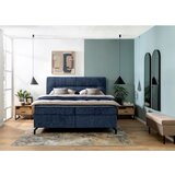 Esposa POSTELJA BOXSPRING 160 cm x 200 cm , tekstil temno modra | Shoptok.si