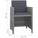 Poli 5-dijelni vrtni blagovaonski set od poliratana s jastucima sivi | shoptok.hr