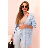 Kesi Włoski Women's openwork cardigan with pockets blue | shoptok.hr