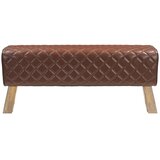  Klupa 110 x 30 x 45 cm Prava koža Smeđa dijamantna | shoptok.hr