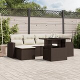 vidaXL 7-dijelni set vrtnih sofa od poliratana s jastucima smeđi | shoptok.hr