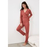 Trendyol Dried Rose Double Breasted Knitted Pajamas Set | shoptok.hr