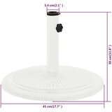 vidaXL Stojalo za senčnik belo 45x45x30 cm lito železo | Shoptok.si