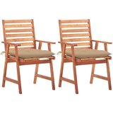 Maison Chic Vrtni jedilni stoli - Stol za vrt 2 kosa z blazinami trden akacijev les JS310, (21877821) | Shoptok.si