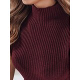 DStreet Damski sweter prążkowany z krótkim rękawem GIRLGLORY bordowy | Shoptok.si