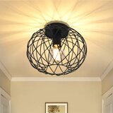 Nettlife Črna stropna svetilka za jedilnico, kletkasta mreža, vintage E27 kovinska stropna svetilka, (22111242) | Shoptok.si
