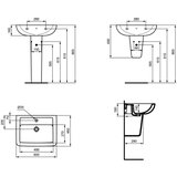 Ideal Standard V302701 Eurovit Plus 60 x 46 cm keramični umivalnik z odprtino za armaturo | Shoptok.si